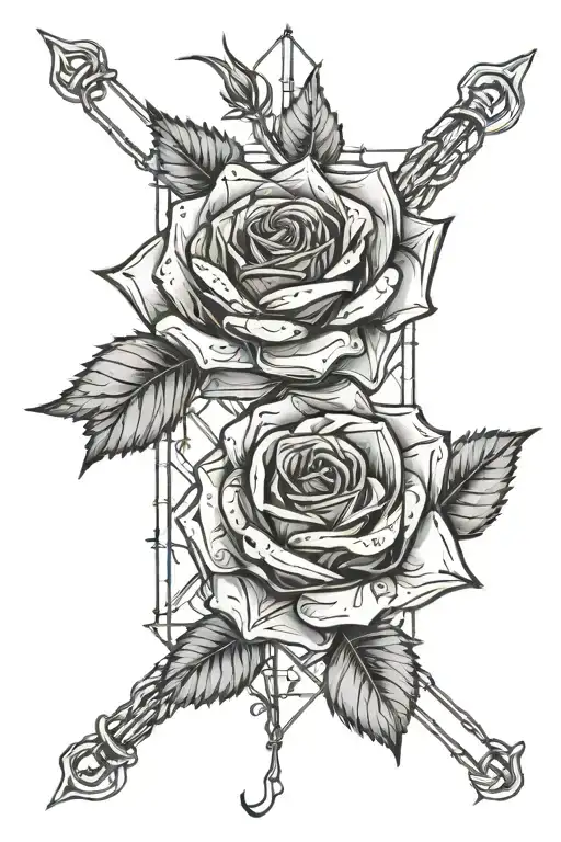 Rose And Barb Wire Wrapped