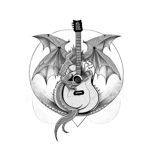 Guitar Turning Into A Dragon
