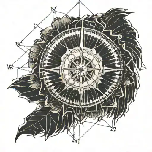 Contour Map Compass And Bear Paw