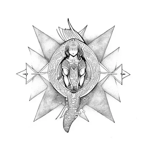 Angel In Heaven Above And Demon Down Under The Sea