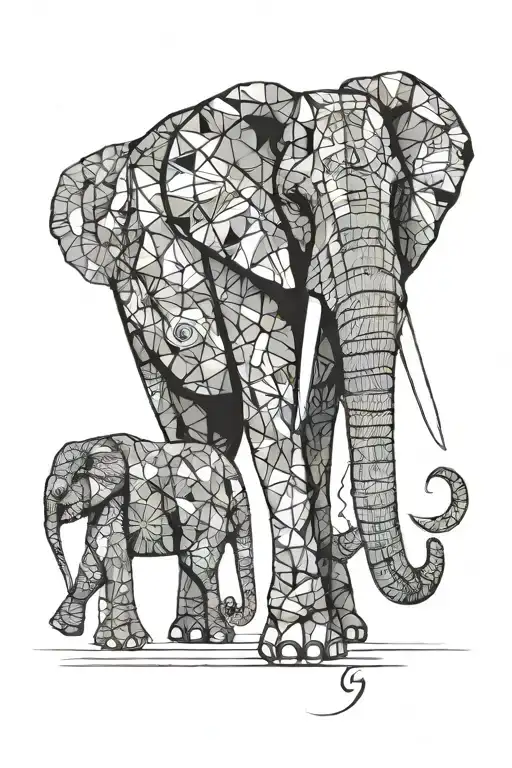 African Elephant Adorned With Traditional