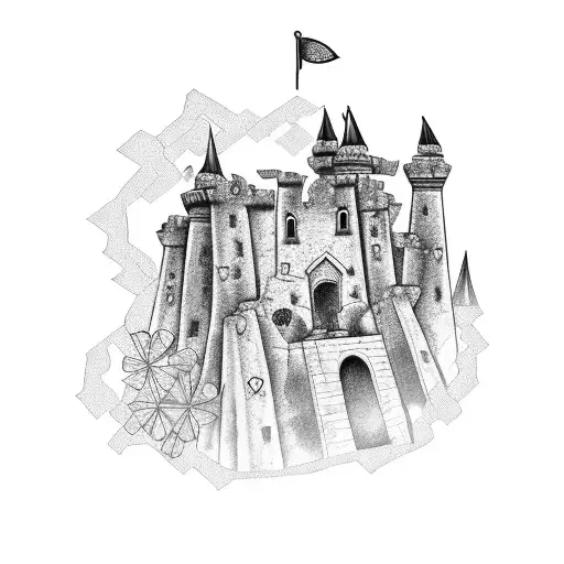 Crumbling Castle With Four Leaf Clover