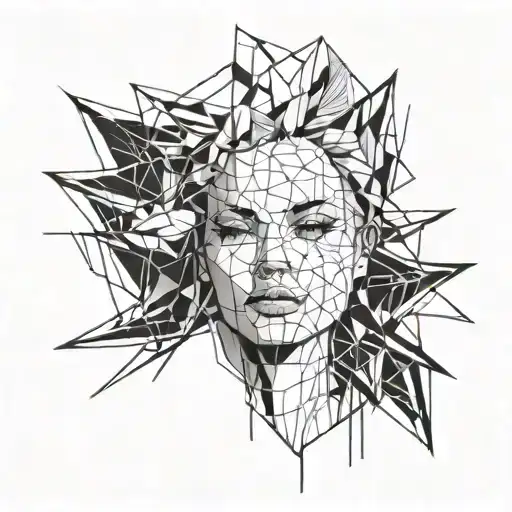 Face Of A Beautiful Woman With Hair Falling Down In Strands Black And White