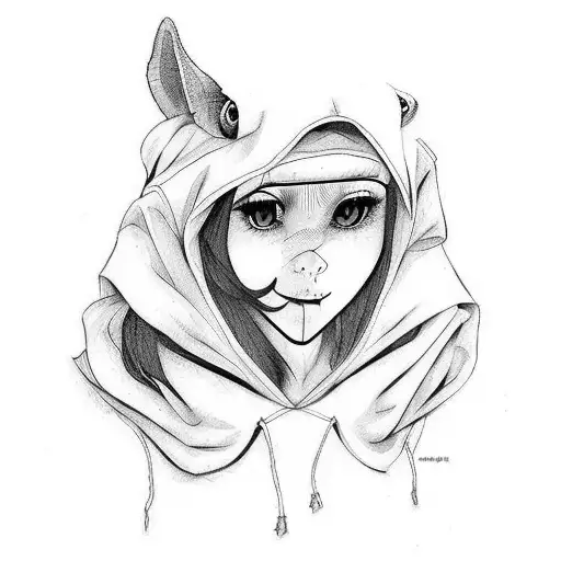 A Red Riding Hood And The Woolf In On Person