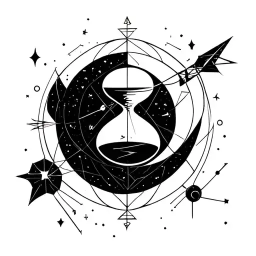 Hourglass And Sagittarius Constellation