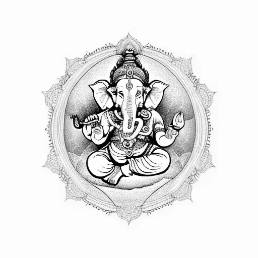 Ganesh With Moon