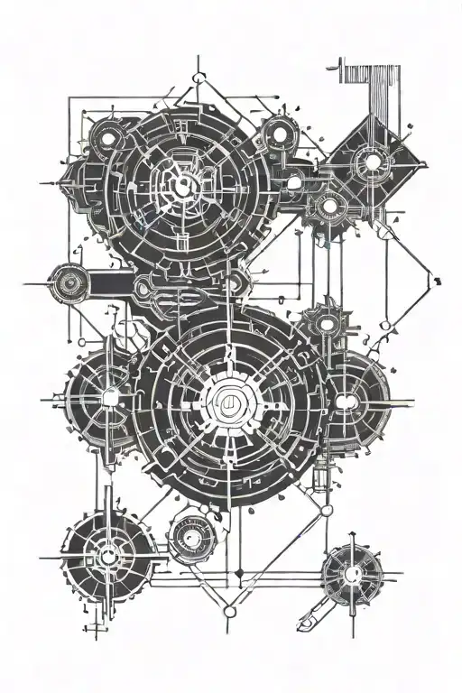 A Circuit Like Tattoo With The Symbols From Warhammer 40K