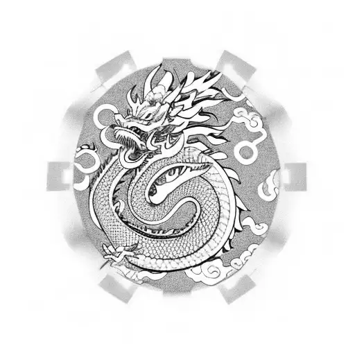Chinese Dragon With A Pearl Its Mouth