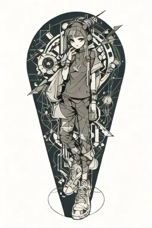 Design A Tattoo Featuring Anime With A Sneakers