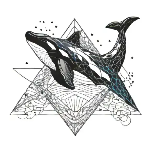 Killer Whale Swimming Through A Galaxy