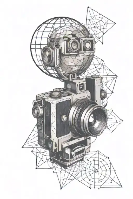 Photo Camera And Geo Globe