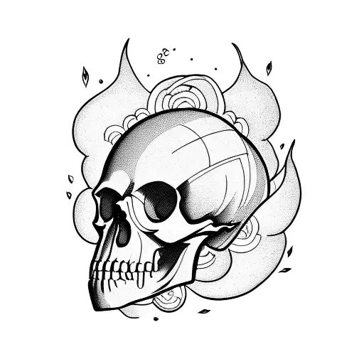 Skull And Storm And Sky And Time