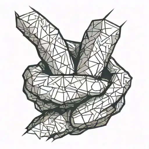 Abstract Angry Sharp Lines And Figures On The Outer Side Of The Hand