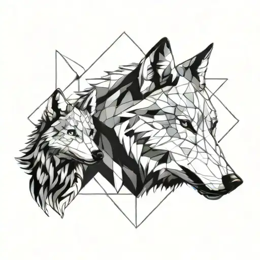 Wolf With Baby Boy Family