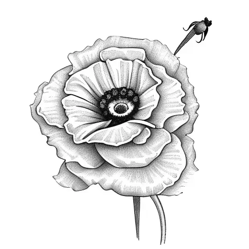 Bouquet Of Flowers Poppy Rose Daisy Honeysuckle Carnation