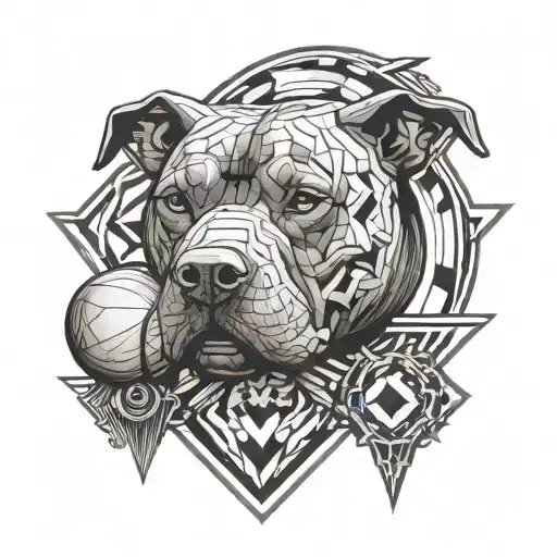 Design A Respectable Father Figure With A Rugby Ball And Pit Bull Symbols Integrated Into The Design