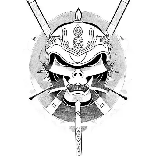 Samurai With Sword With Background