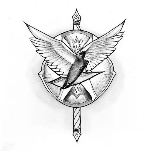 Swallow Bird With Dagger