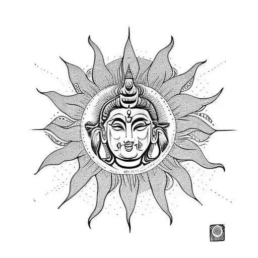 Sun With Lord Shiva