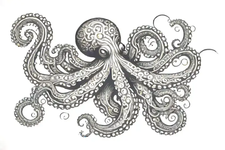 Octopus With Fibonnacci Spiral