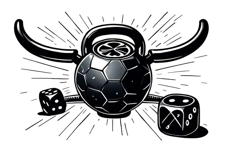 Meeple With Kettlebell And Dice Rolling