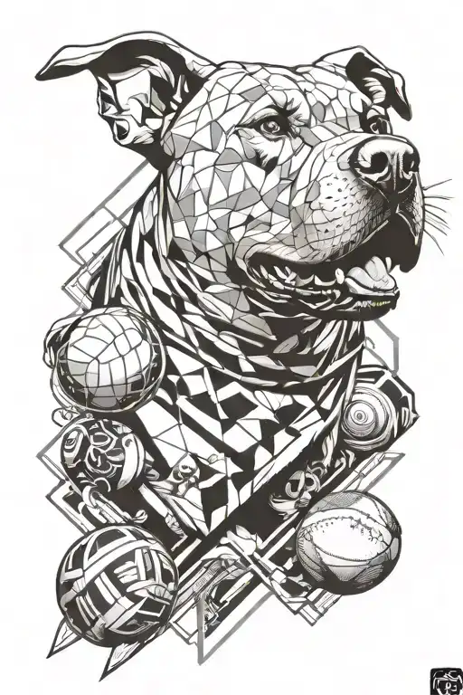 Design A Respectable Father Figure With A Rugby Ball And Pit Bull Symbols Integrated Into The Design