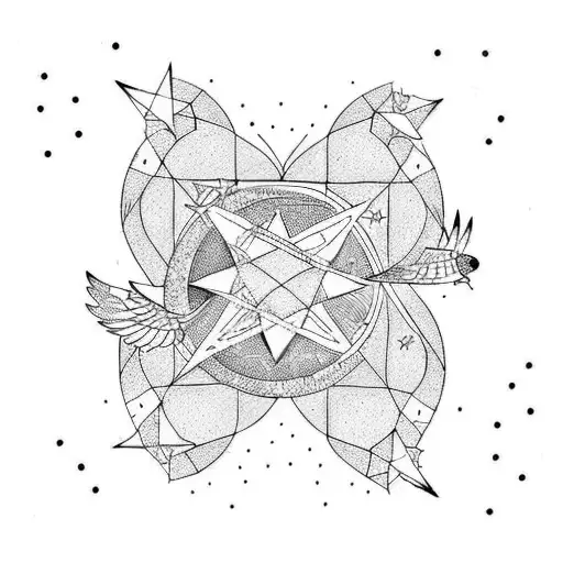 Stars Birds Tarot Moon