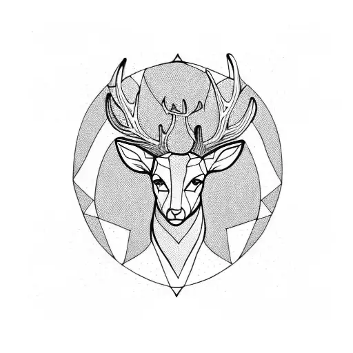 Deer Head With Tree Roots