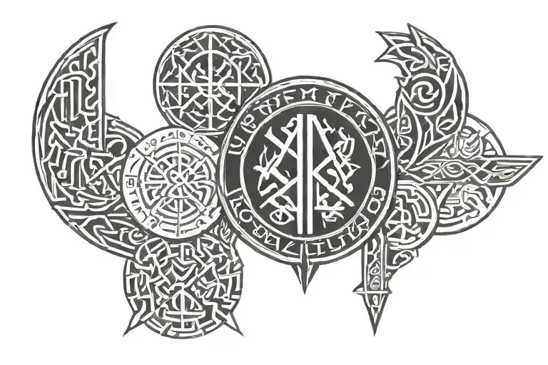 Nordic Viking Runes With Slavic Gods