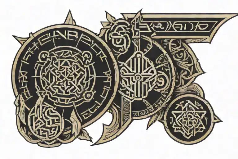 Nordic Viking Runes With Slavic Gods