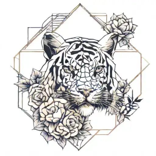 Flower Tiger Head