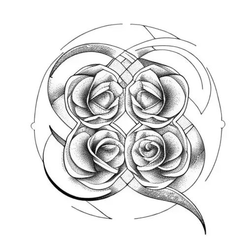 Crescent Moon With Roses