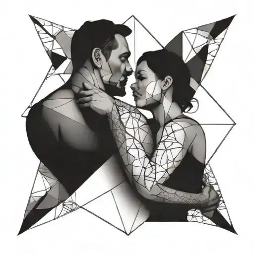 Father And Daughter Holding Each Other Half