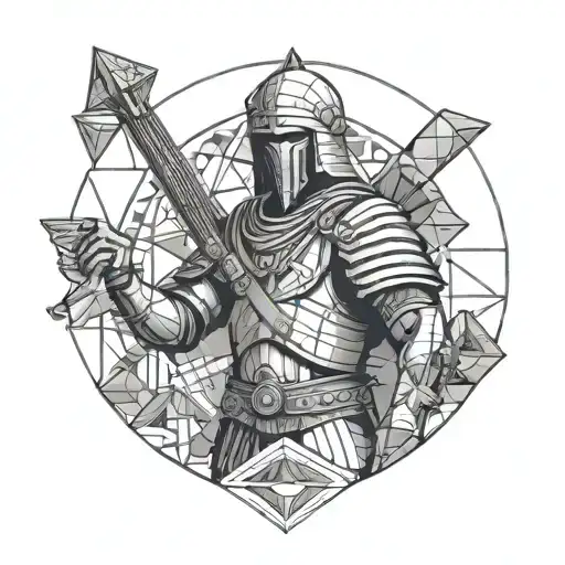 Roman Soldier Holding The World Pyramids In Background