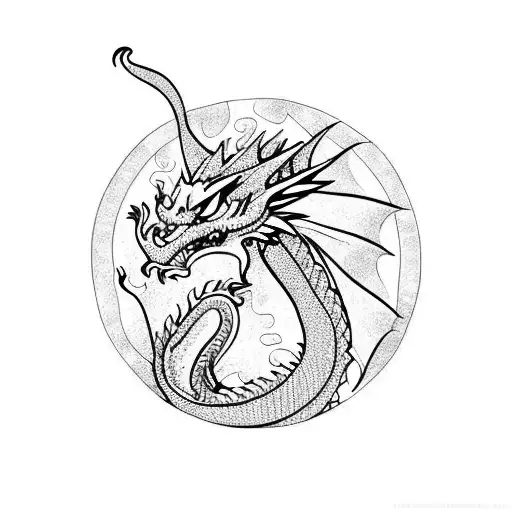 Dragon With Poinsettias