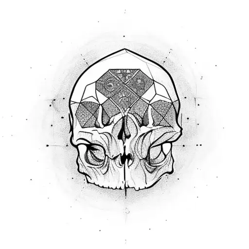 Raven On A Human Skull