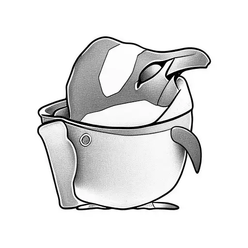 Penguin Sat Inside A Mini Teacup