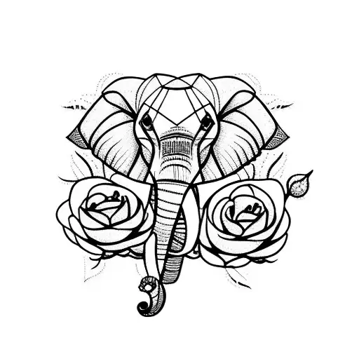 Elephant With Roses And Thorns
