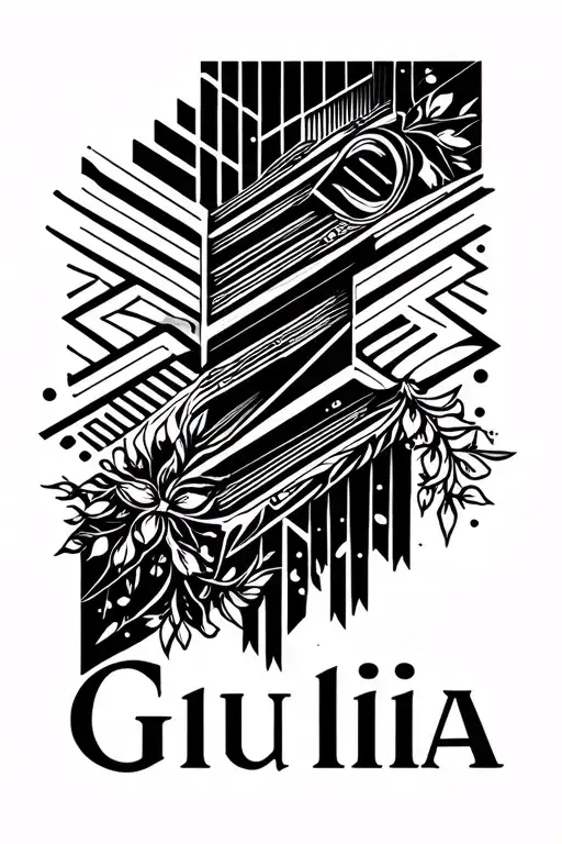 Nordic Style Tattoo With The First Name Giulia