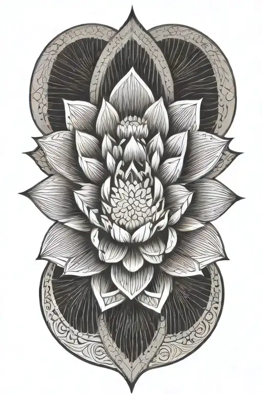 Sacred Geometry Lotus Flower Blooming