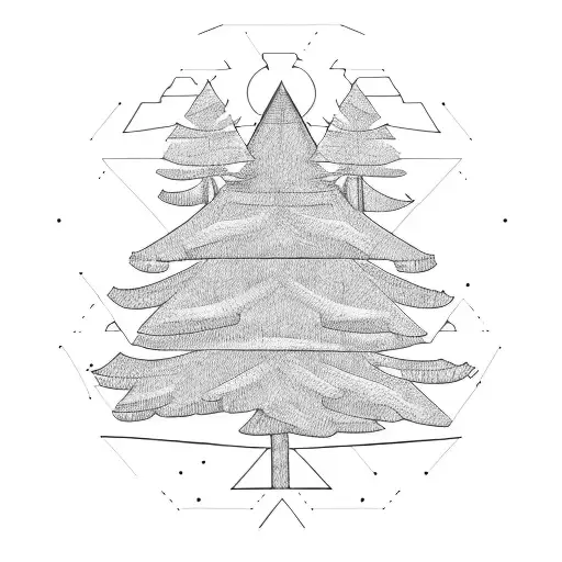 Pine Tree In A Triangle
