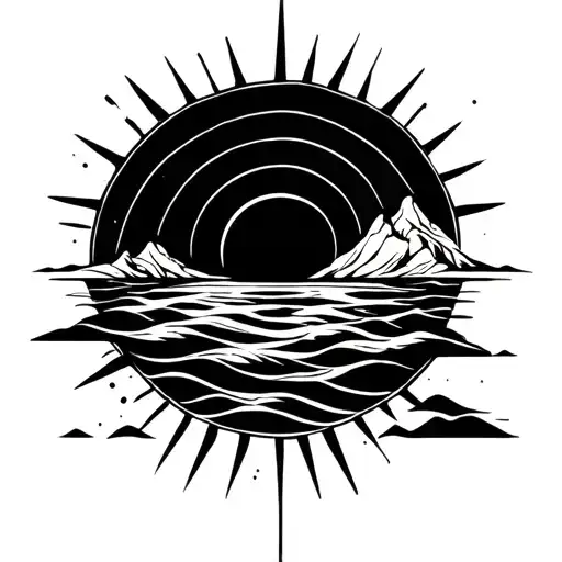 Sun And River Flowing