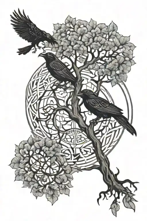 Raven An Yggdrasil Tree