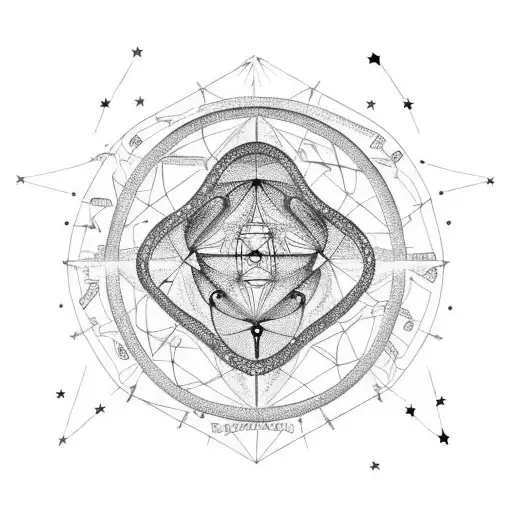Serotonin Hormone Structure With Moon And Stars