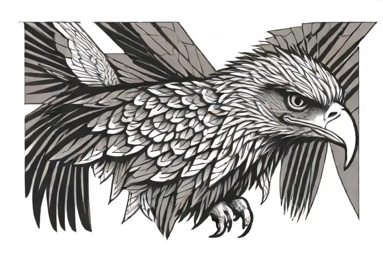 Philippine Eagle With A Scar On His Eye Surrounded