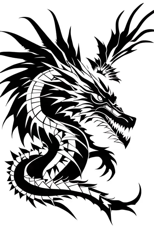 Native Warrior Battling A Dragon