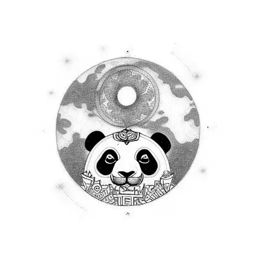 Black Moon Emoji And Panda