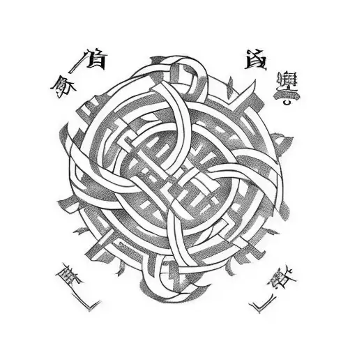 Harrington Clan Knot Mixed With Chinese Character For Yee
