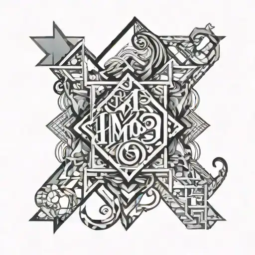 Word Amor Intertwined Geometric Style