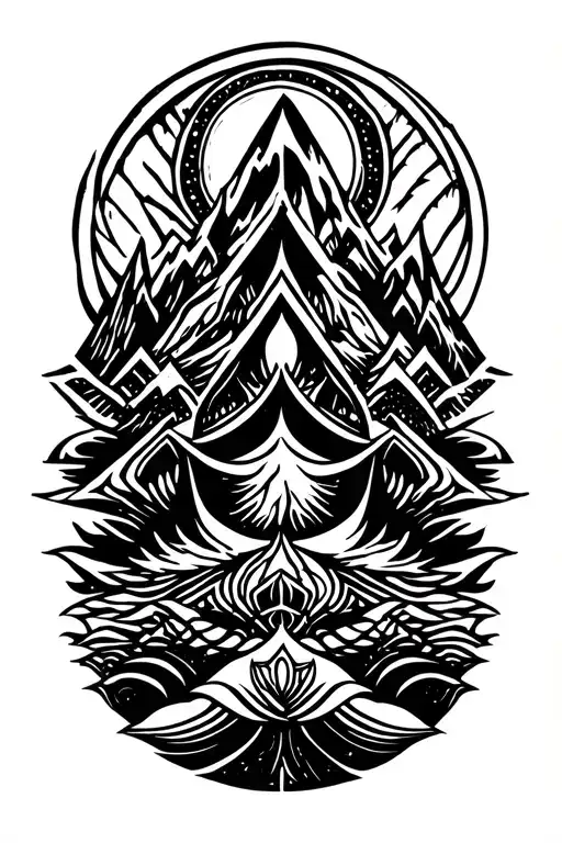 Meditation Symbols Mountain